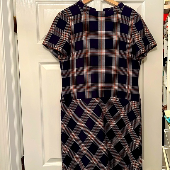 Brooks brothers Navy Plaid Dress Size 12 - Picture 2 of 5